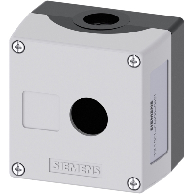 SIEMENS - Behuizing, 22mm, rond, kunststof, grijs, 1 drukknop, kunststof, RECESS FOR LABEL