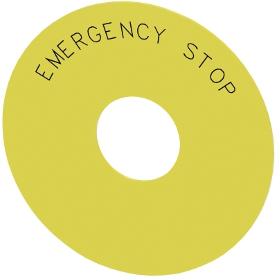 SIEMENS - ETIQUETTE SOUS COLLERETTE ROND, BOUTON-P. CP. PNG ARR. URG. JAUNE, AUTOCOLLANT,