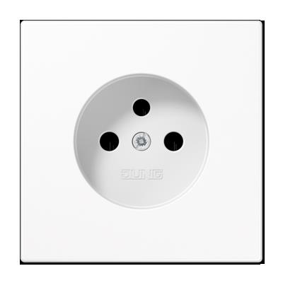 Jung - Plaque central pour prise 2P+A(broche) LS blanc alpin