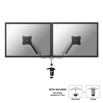 NewStar - Support de bureau - 2 écrans - turn 180°/tilt 130° - 10-27inch - 9kg - pince