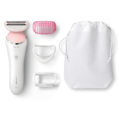 PHILIPS - Ladyshave SatinShave Advanced - nat/droog - grille flottante - 1 heure - 4 acc