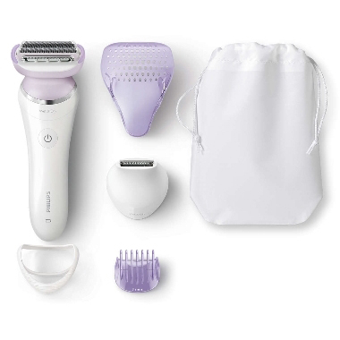 PHILIPS - Ladyshave SatinShave Prestige - nat/droog - dubbel scheerblad - 1 uur - 5 acc
