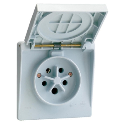 VYNCKIER - Waterdichte contactdoos 3P+N+A 32A IP44 grijs