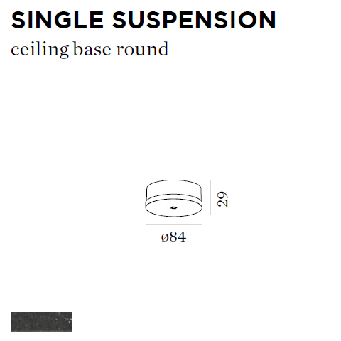 WEVER & DUCRE - CEILING BASE SINGLE SUSP zwart