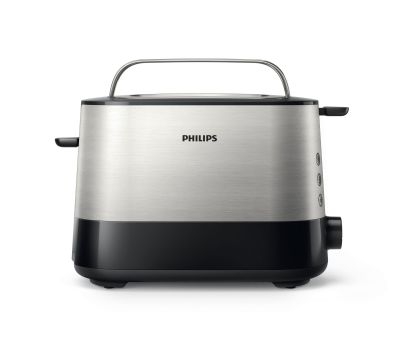 PHILIPS - Broodrooster Viva Collection - 2 sleuven extra breed - 7 standen - zwart