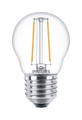 PHILIPS - CLA LED luster 2-25W E27 P45 230V 2700K 250lm CRI80 Clear 15000u