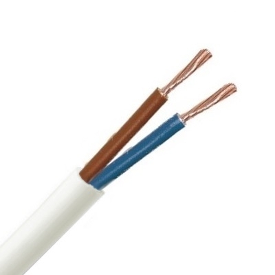 CABLEBEL - H05VV-F VTMB verbindingskabel PVC flexibel gladde mantel 500V wit 2X1mm²