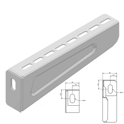 VERGOKAN - Console murale universelle H = 81 L = 317, exécution: Sendzimir