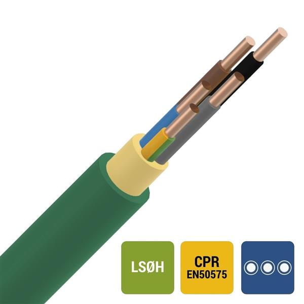 CABLEBEL - XGB câble d'installation XLPE/LS0H 1kV Cca s1d2a1 vert 5G1,5mm²