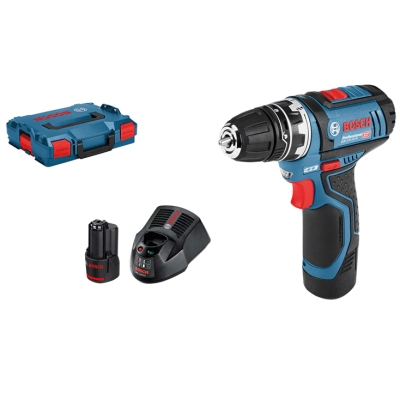 BOSCH - Perceuse-visseuse sans fil GSR 12V-15 FC (2x 2,0Ah + GAL 1230 CV + GFA 12-B)