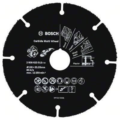 BOSCH - Disque Carbide Multi Wheel Ø 125mm, alésage 22,23mm, épaisseur 1,0mm