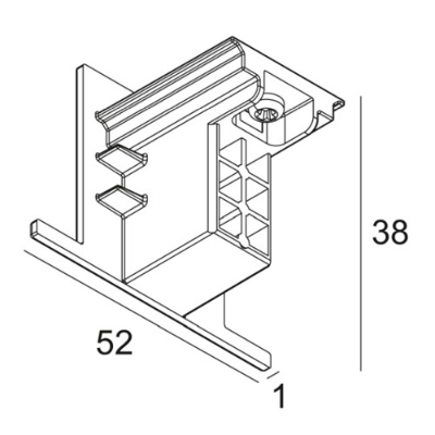 DELTA LIGHT - Track 3F DIM IN end cap rail zwart