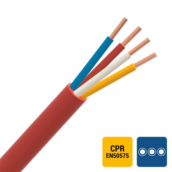 SPECIALE KABEL - SVV signalisatiekabel PVC binnen 150V Cca s3d2a3 rood 4X0,8mm