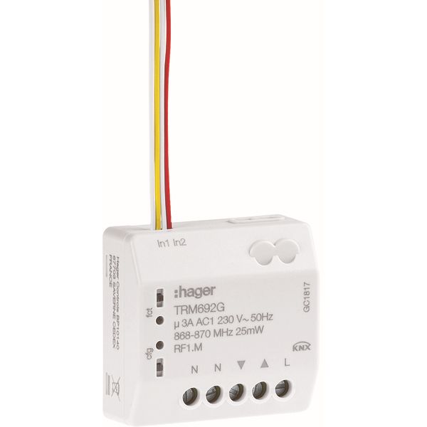 HAGER - 1 sortie volet 3A + 2 intrées à encastrer KNX Radio