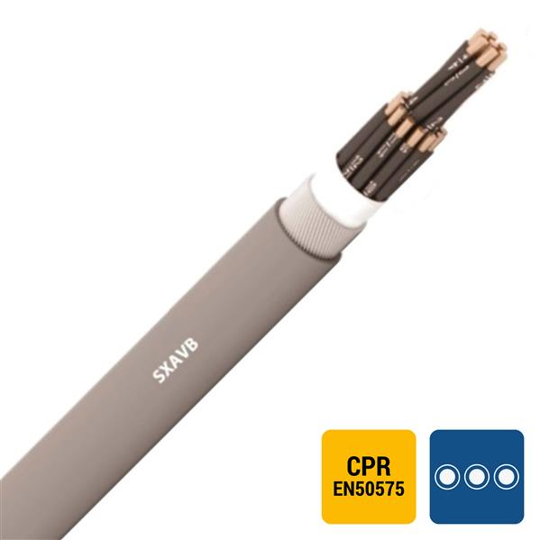 KABEL - SXAVB signalisatiekabel XLPE/PVC gewapend buiten 1kV Cca s3d2a3 grijs 7X2,5mm²