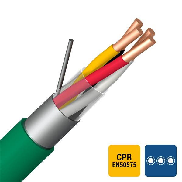 SPECIALE KABEL - EIB bus Cca S3D2A3 PVC groen paar afscherming globaal 5DV5502 KNX 1X4X0,8mm