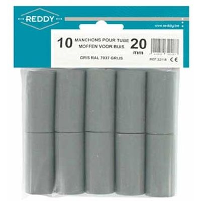 Accessoires divers - Sachet à suspendre de 10 MANCHONS 20mm G RIS RAL 7037 SANS HALOGENE