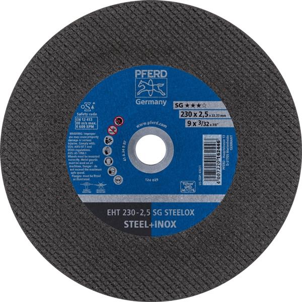 PFERD-RUGGEBERG-BENELUX - Doorslijpschijf, vlak, SG-ELASTIC INOX, hardheid R, 230x2,5x22,2mm, korrel 24 A