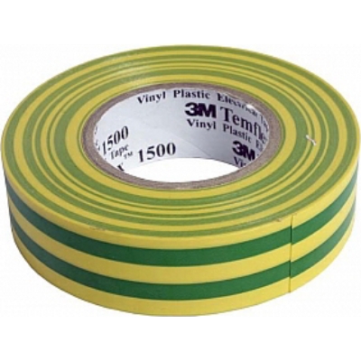 3M - Temflex 1500 elektrische isolatietape vinyl 19mm x 20m geel/groen