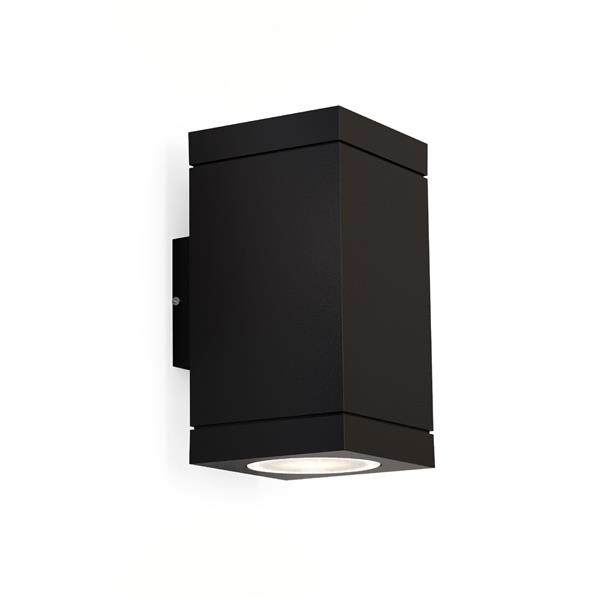 WEVER & DUCRE - TUBE 2.0 PAR16 textuur zwart GU10 muur buiten up/down vierkant