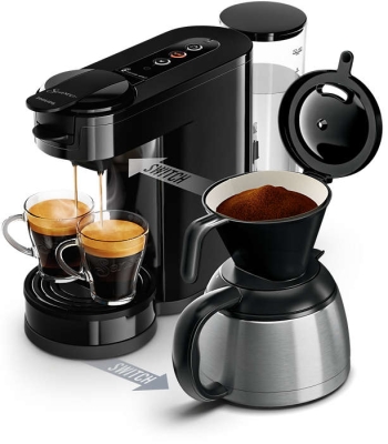 PHILIPS - Koffiezetapparaat Senseo Switch - pads & filter - zwart