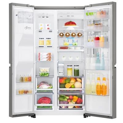 LG - Koelkast combi side-by-side 2-deurs, 405l/196l, 179x91cm, NoFrost, A++