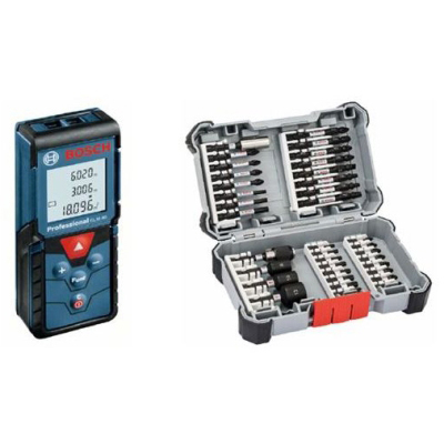 BOSCH - Télémètre laser GLM 40 avec Set embout de vissage Impact