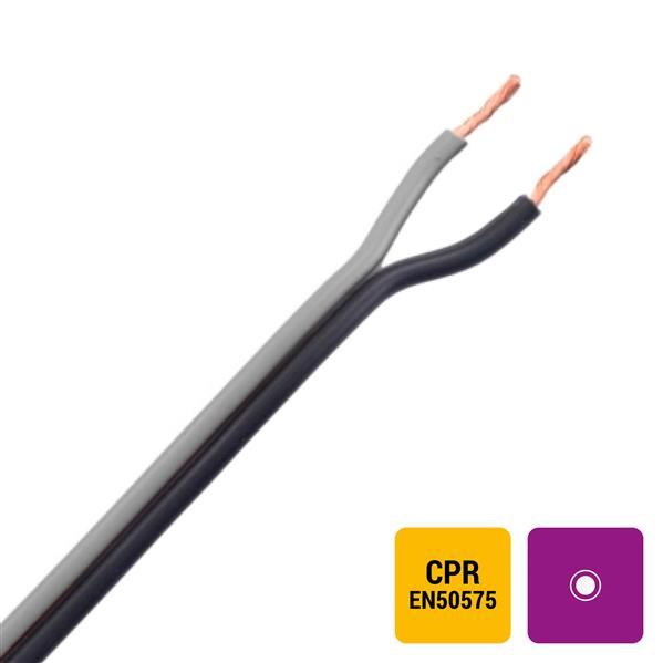 CABLES SPECIAUX - Câble haut-parleur PVC noir/gris intérieur Eca 2X0,75mm²