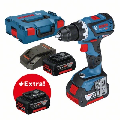 BOSCH - Perceuse-visseuse sans fil GSR 18V-60 C (3x 4,0 Ah, chargeur GAL 1860 CV)