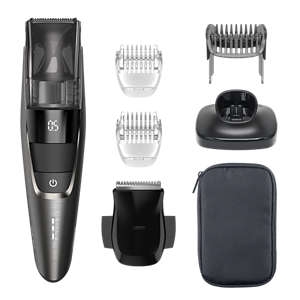 PHILIPS - Baardtrimmer serie 7000 met Turbovac-systeem - 100 min draadloos - chroom