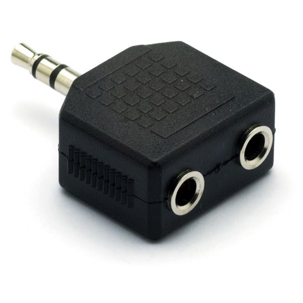 House Of Music - 225 - Audio Adapter, 3,5mm Stereo plug - 2 x 3,5mm Stereo socket, Black