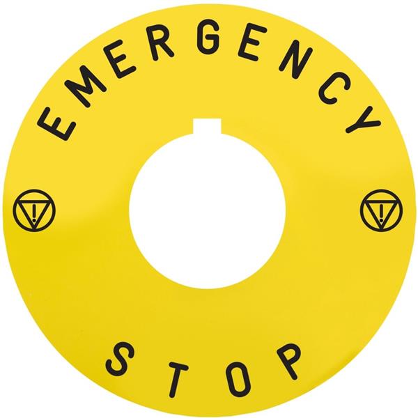 TELEMECANIQUE - ETIKET DIAM 60 MM GEEL EMERGENCY STOP
