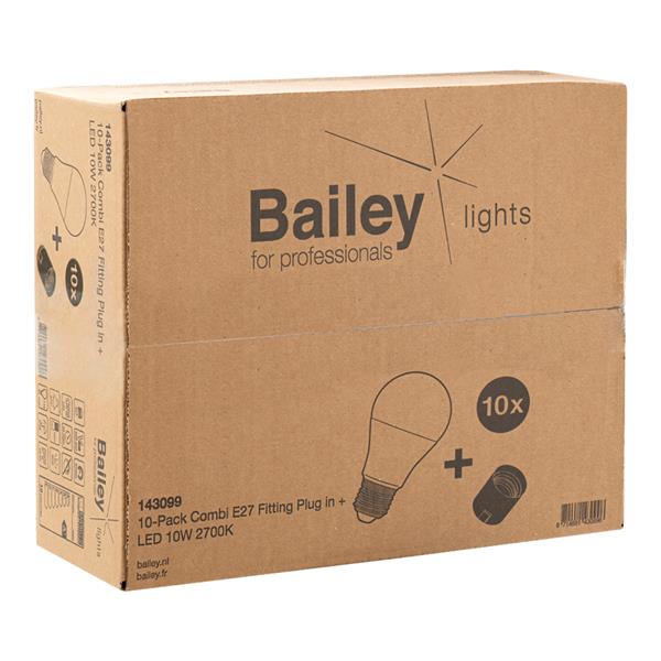 BAILEY ELECTRIC - Combi doos 10x fitting E27 + 10x lamp LED 10W 2700K A60 806lm