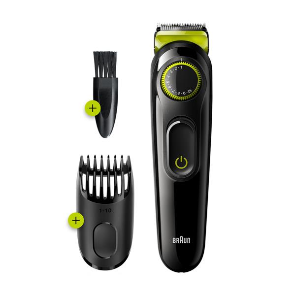 BRAUN - Baardtrimmer Series 3 - 50min gebruik - precisiedraaiknop en 1 kam - zwart