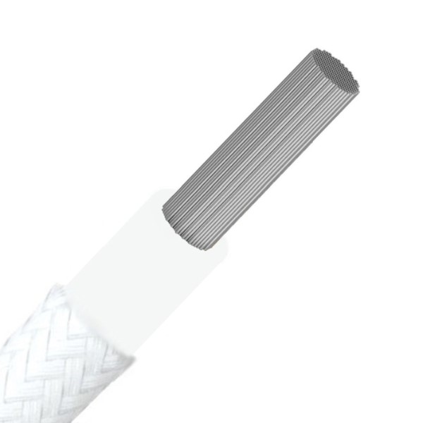 CABLES SPECIAUX - Fil souple silicone + tresse fibres de verre +180°C blanc SIAFGL 1,5mm² 100m